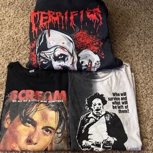 Horror Graphic T-Shirts & Hoodie - Black, Gray, Red